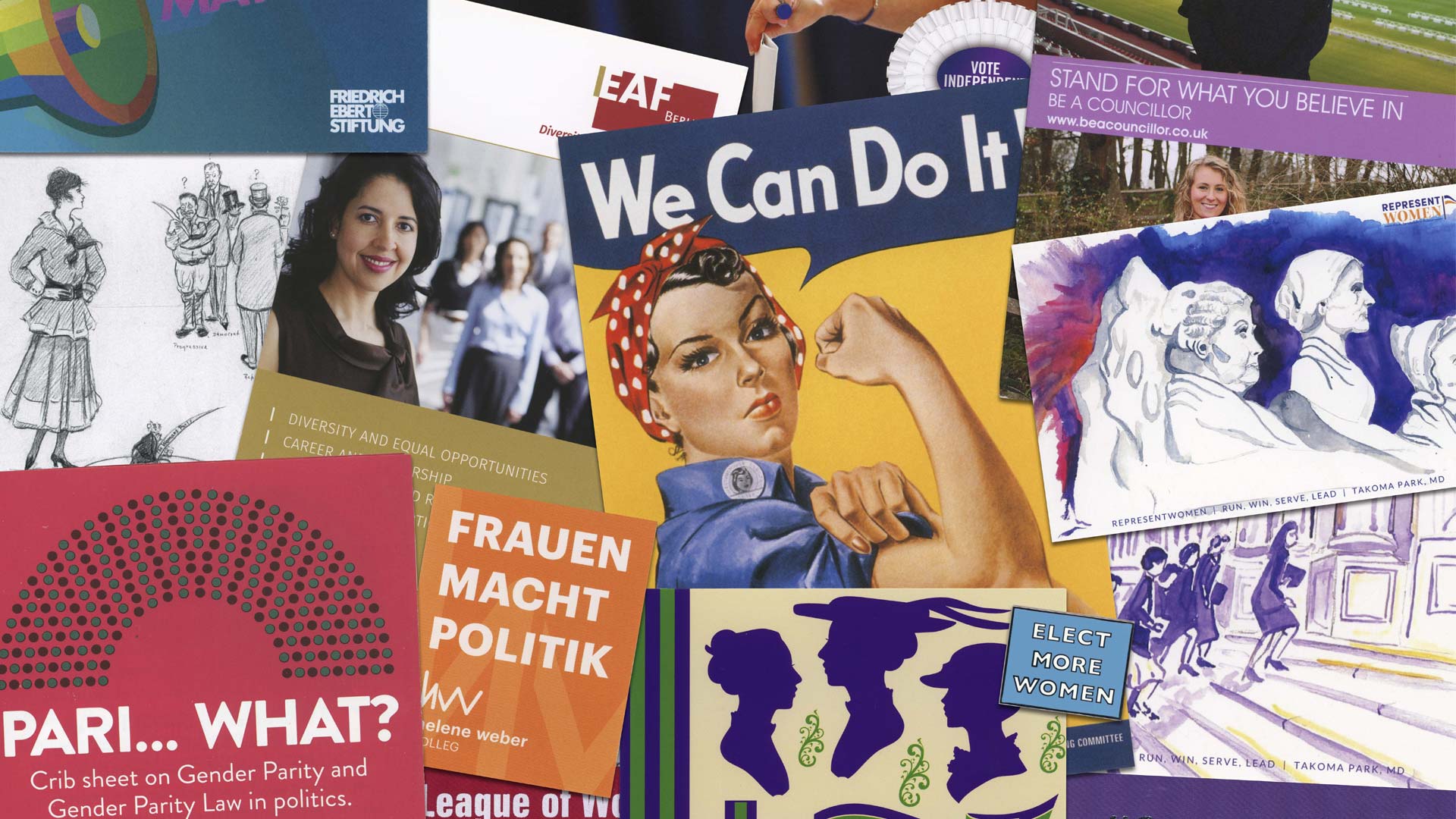 Image of a collection of feminist posters