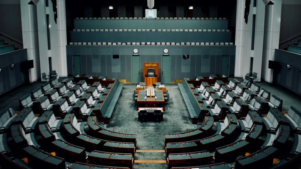 Empty Parliament chambers