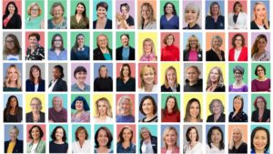 Montage of women's faces: some of the women running in the 2022 federal election