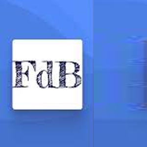 Logo for the Freddie de Boer substack - a textured blue square  with black letters reading FdB