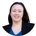 Profile photo of Pam Anderson, smiling, long straight black hair, wearing a black blazer