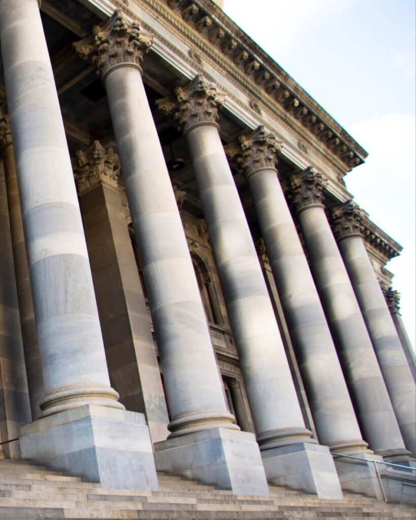 pillars outside the parliament of South Australia